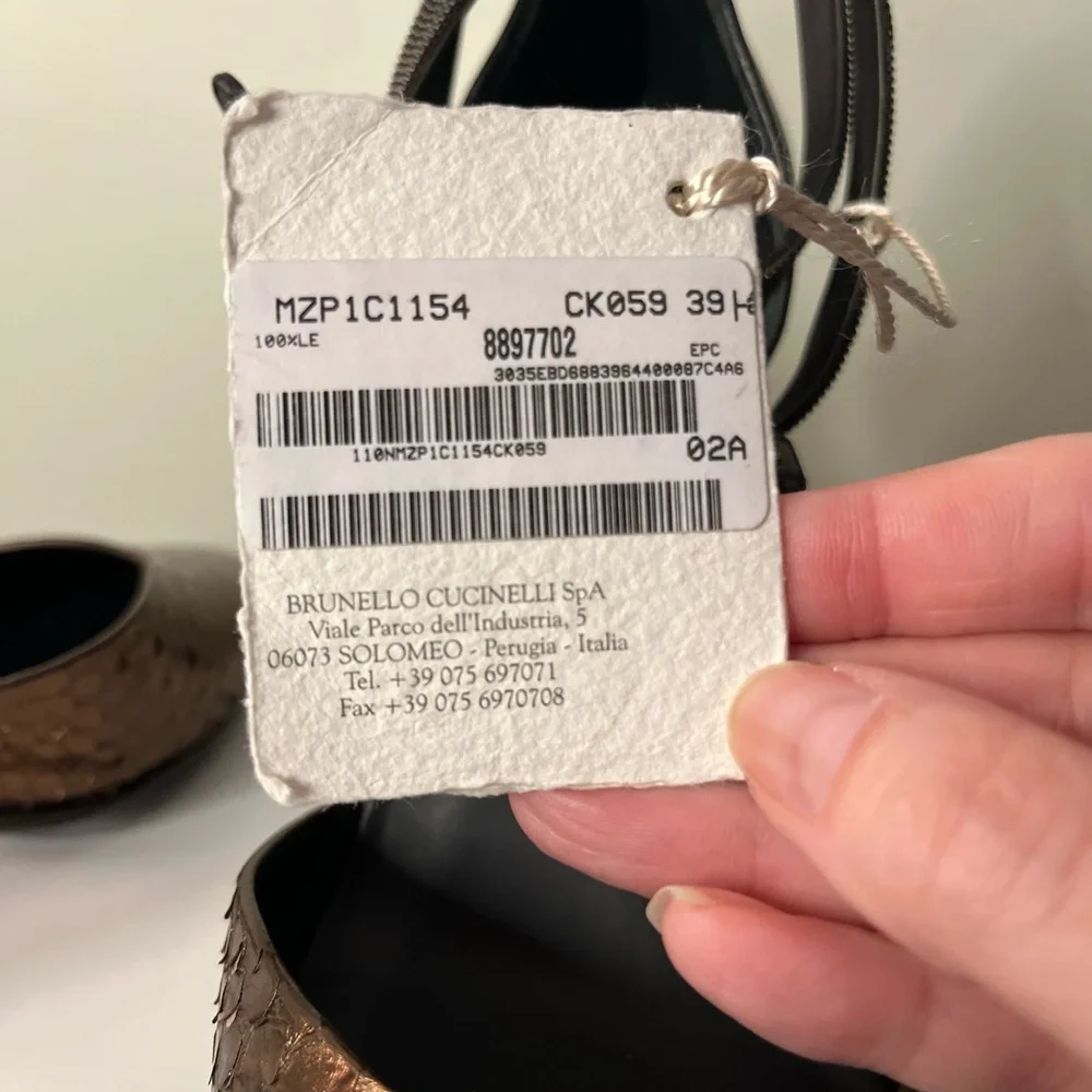 Brunello Cucinelli Bronze Python Heels - Picture 13 of 14